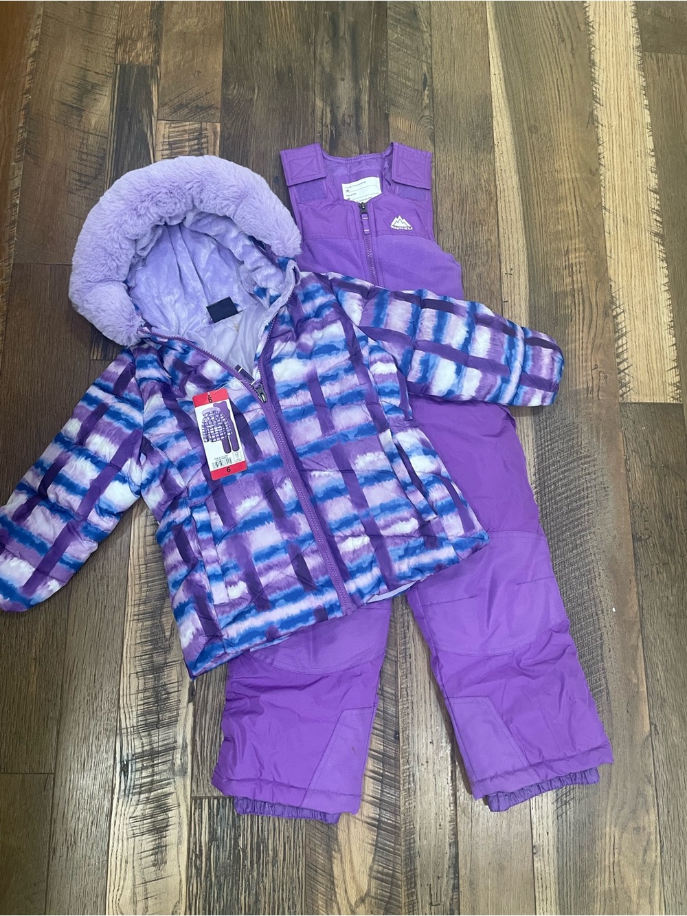 NEW Snozu 2pc winter SET coat & Bibs girl 6
